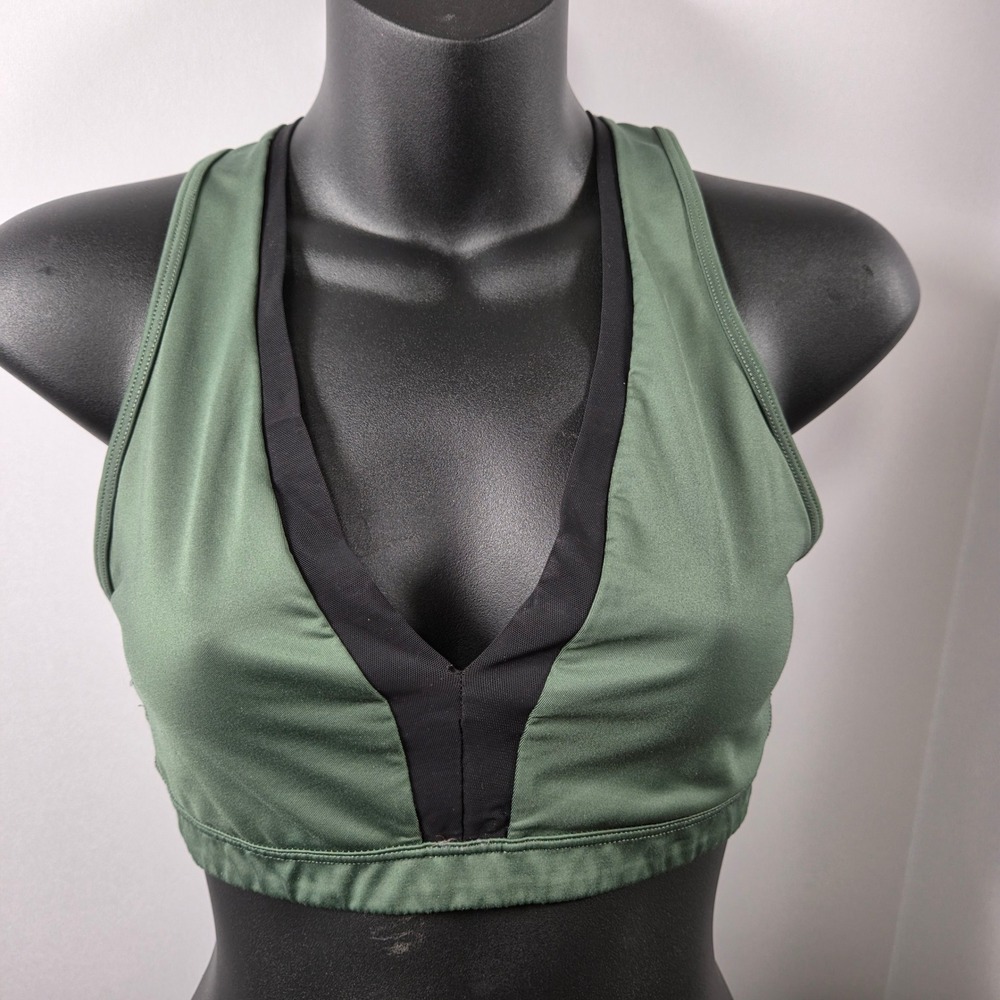 Victoria's Secret Sports Women's Size M Olive Cross Back Sports Bra Mesh V-Neck
